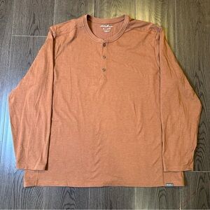 3 for$15 Eddie Bauer FreeDry Men’s 2XL Long Sleeve Pullover Henley Shirt Brown